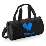 Personalised Boxing Gloves Barrel Bag | Kids Sports Holdall with Name