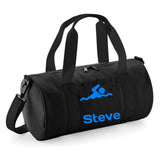Personalised Swimming Barrel Bag | Kids Sports Holdall with Name