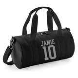 Personalised Name & Number Barrel Bag | Kids Sports Holdall with Name