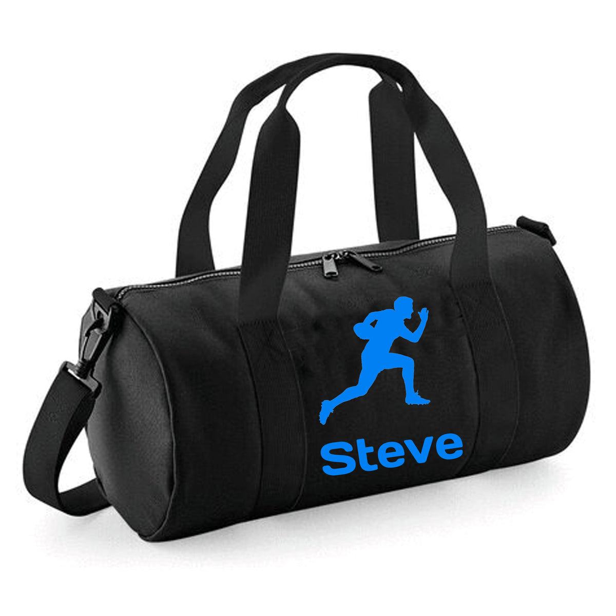 Personalised Rugby Side On Player Barrel Bag | Kids Sports Holdall with Name