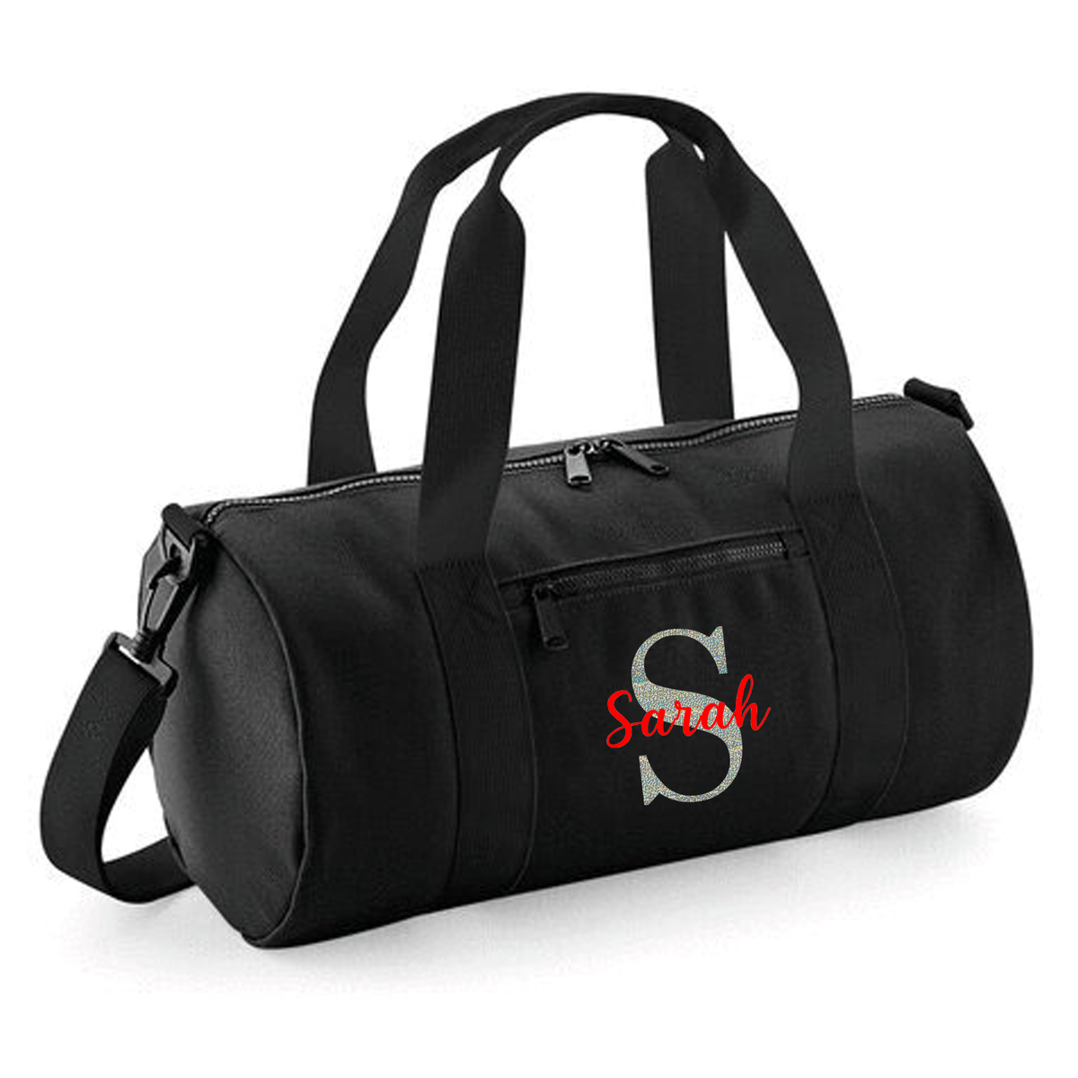 Personalised Name & Initial Barrel Bag | Kids School Holdall with Name