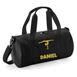Personalised Gymnastics Girls Split Barrel Bag | Kids Gym Holdall with Name