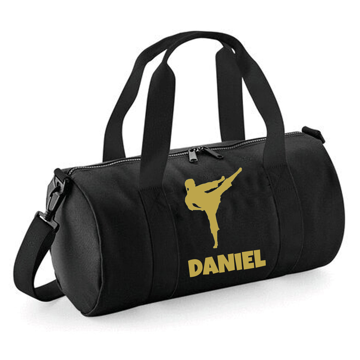 Personalised Karate Kick Barrel Bag | Kids Sports Holdall with Name