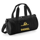 Personalised Swimming Barrel Bag | Kids Sports Holdall with Name