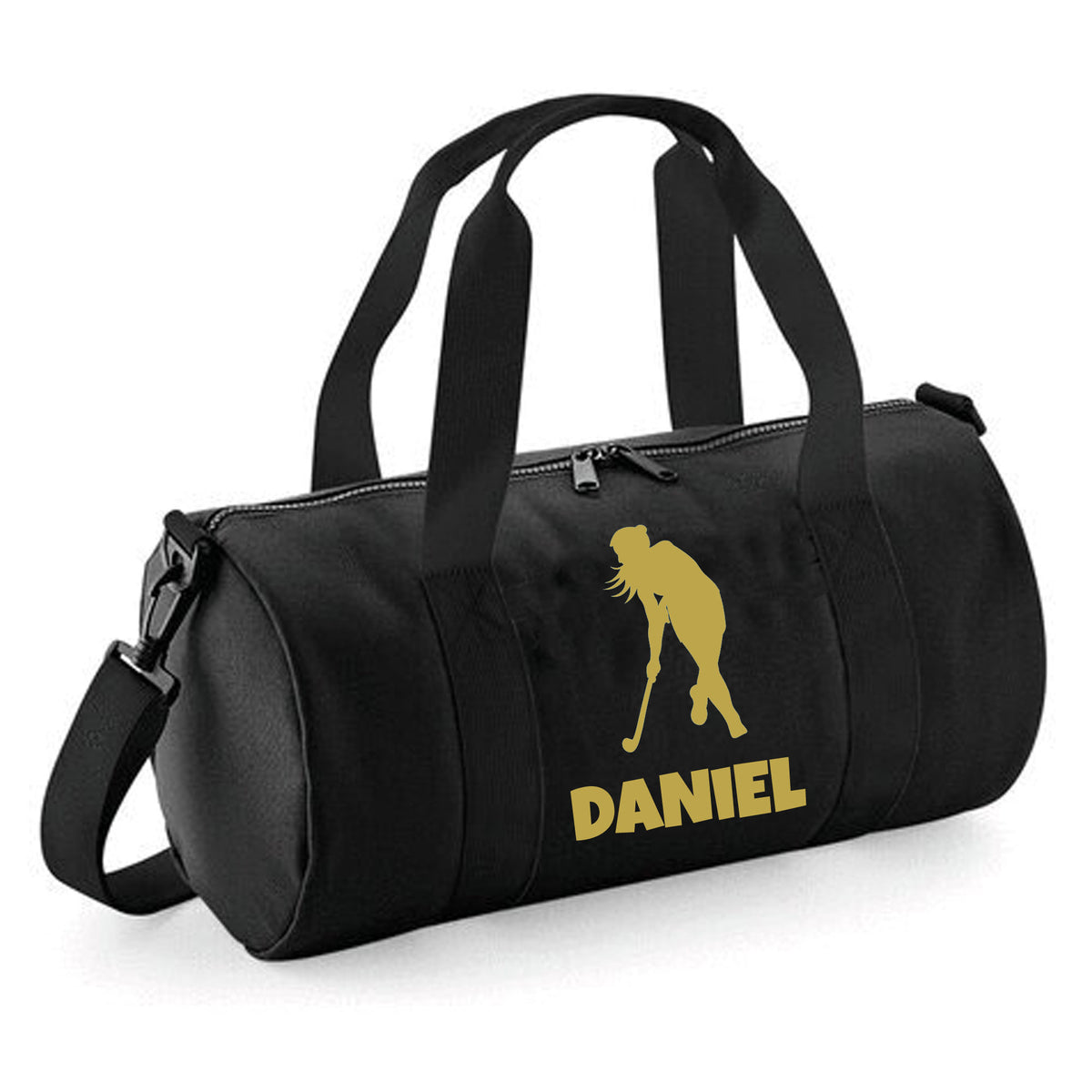 Personalised Hockey Player Barrel Bag | Kids Sports Holdall with Name
