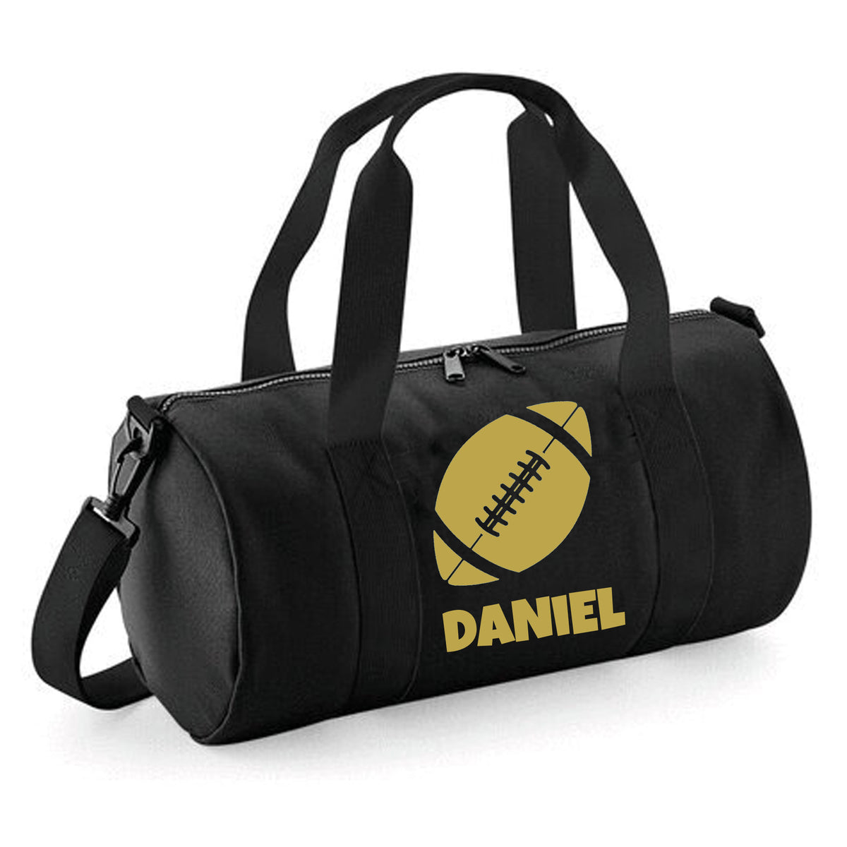 Personalised Rugby Ball Barrel Bag | Kids Sports Holdall with Name
