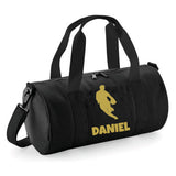 Personalised Rugby Player Barrel Bag | Kids Sports Holdall with Name