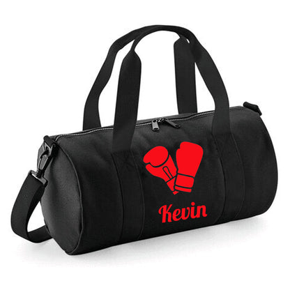 Personalised Boxing Gloves Barrel Bag 12L - With Name