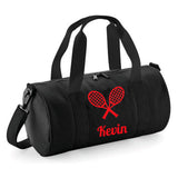 Personalised Tennis Design Barrel Bag | Kids Sports Holdall with Name