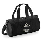Personalised Swimming Barrel Bag | Kids Sports Holdall with Name