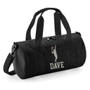 Personalised Male Tennis Player Barrel Bag | Kids Sports Holdall with Name