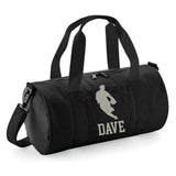 Personalised Rugby Player Barrel Bag | Kids Sports Holdall with Name