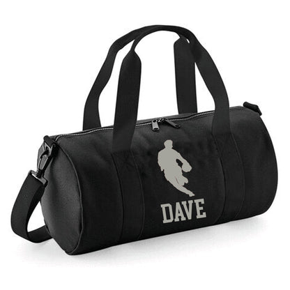 Personalised Rugby Player Barrel Bag 12L - With Logo and Name