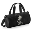 Personalised Male Footballer Barrel Bag | Kids Sports Holdall with Name