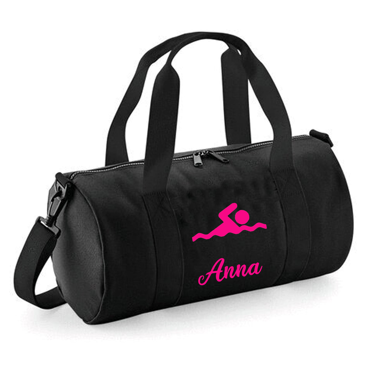 Personalised Swimming Barrel Bag | Kids Sports Holdall with Name