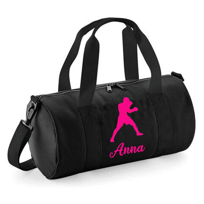 Personalised Boxer Sports Design Barrel Bag with Name