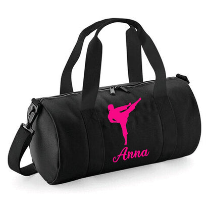 Personalised Karate Kick Design Barrel Bag for kids
