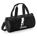 Personalised Girl Footballer Barrel Bag | Kids Sports Holdall with Name