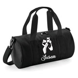 Personalised Ballet Shoes Barrel Bag | Kids Dance Holdall with Name