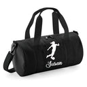 Personalised Female Footballer Barrel Bag | Kids Sports Holdall with Name