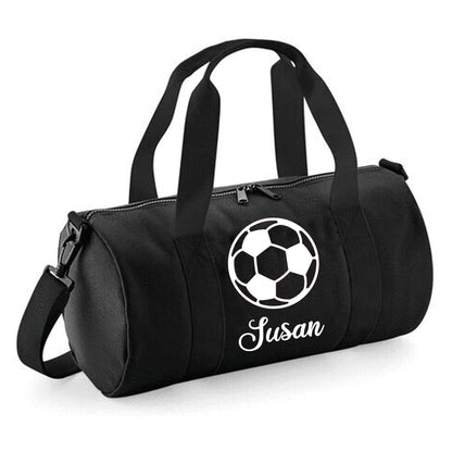 Personalised Football Design Barrel Bag 12L - Lightweight Holdall for Kid