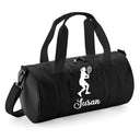 Personalised Female Tennis Player Barrel Bag | Kids Sports Holdall with Name