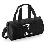 Personalised Gymnastics Girls Split Barrel Bag | Kids Gym Holdall with Name