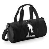 Personalised Hockey Player Barrel Bag | Kids Sports Holdall with Name
