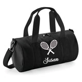 Personalised Tennis Design Barrel Bag | Kids Sports Holdall with Name
