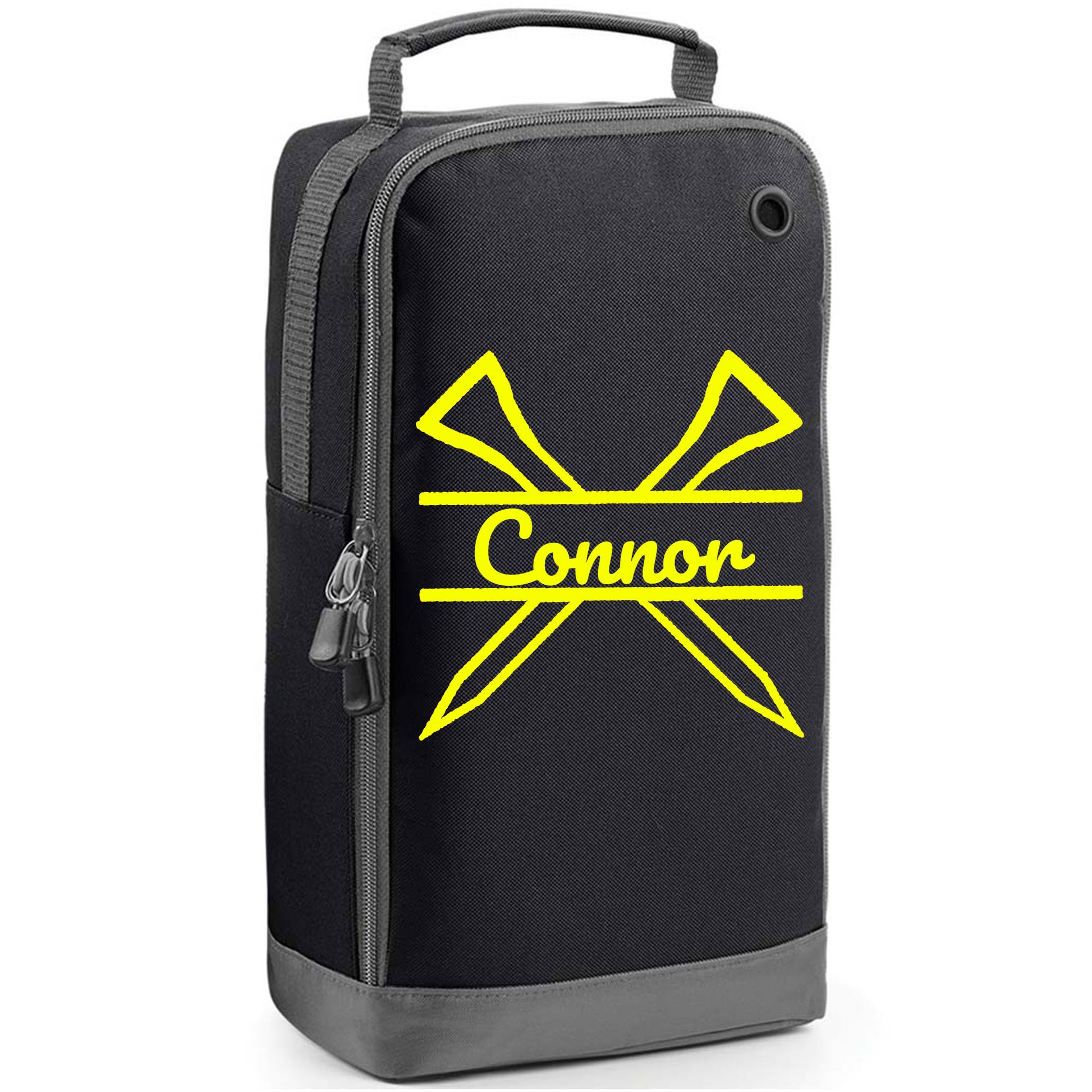 Personalised Golf Shoe Bag with Crossed Tees & Name or Initials  - Always Looking Good - Black  