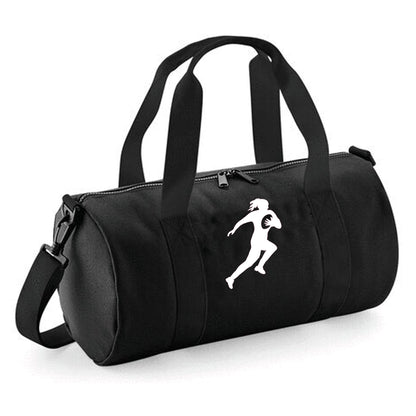 Personalised Female Rugby Player Barrel Bag, Kids Durable Holdall
