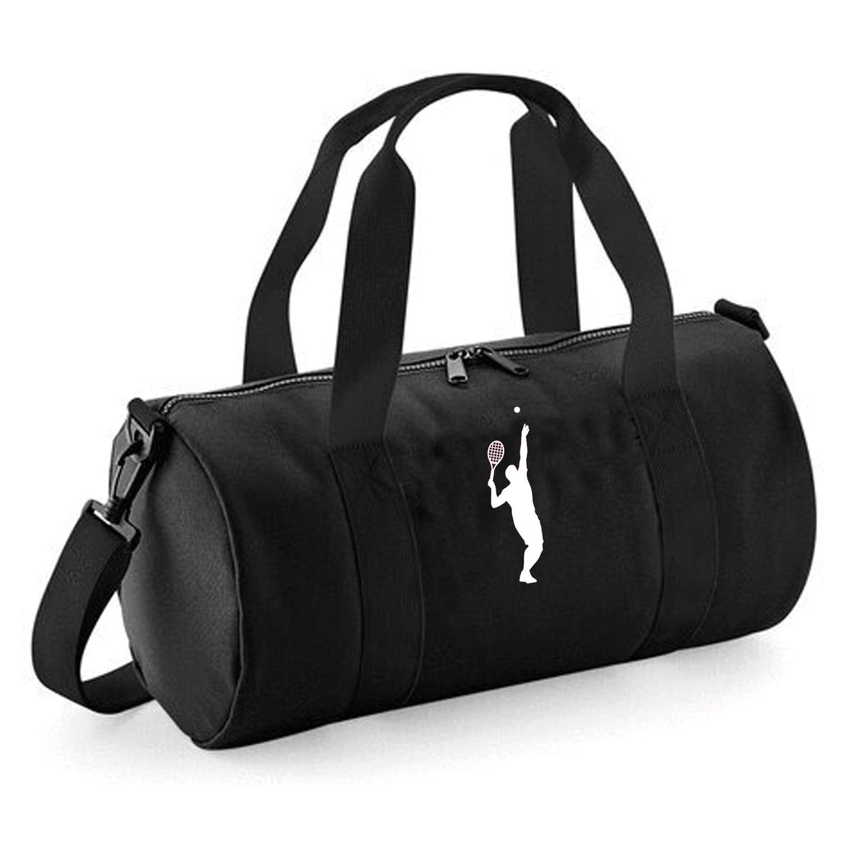 Personalised Male Tennis Player Barrel Bag | Kids Sports Holdall with Name