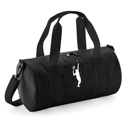Personalised Male Tennis Player Barrel Bag 12L, Sports Kids Holdall