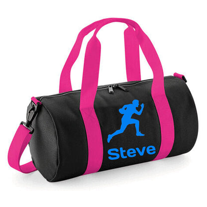 Personalised Rugby Side On Player Barrel Sports Bag with Name