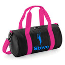 Personalised Male Tennis Player Barrel Bag | Kids Sports Holdall with Name