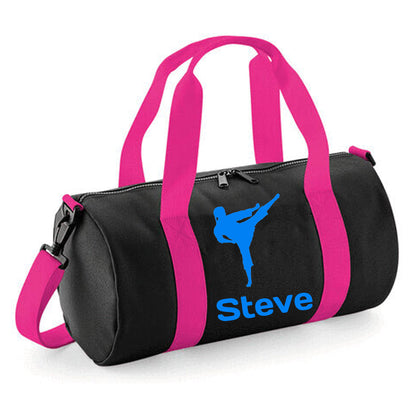 Personalised Karate Kick Design Barrel Bag for kids