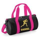 Personalised Rugby Side On Player Barrel Bag | Kids Sports Holdall with Name