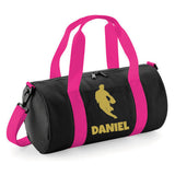 Personalised Rugby Player Barrel Bag | Kids Sports Holdall with Name
