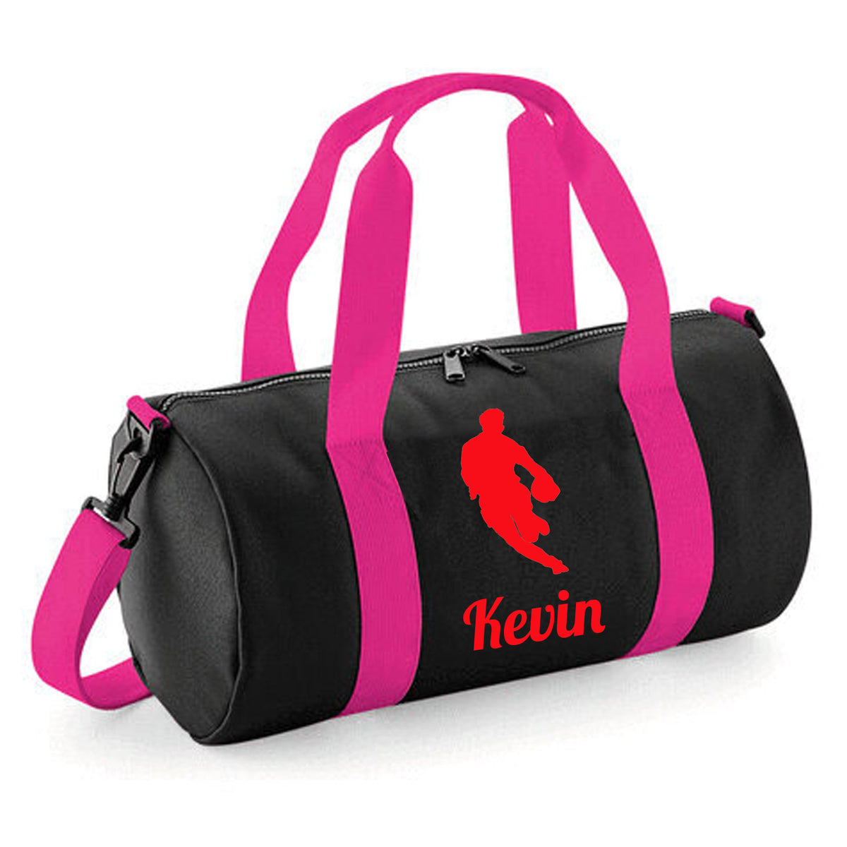 Personalised Rugby Player Barrel Bag | Kids Sports Holdall with Name