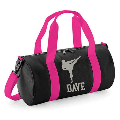 Personalised Karate Kick Design Barrel Bag for kids