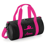 Personalised Swimming Barrel Bag | Kids Sports Holdall with Name
