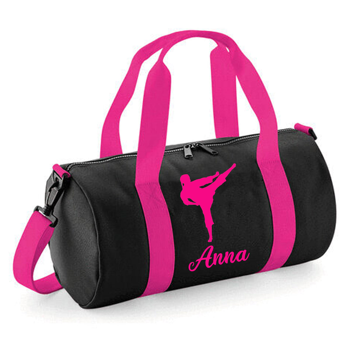 Personalised Karate Kick Barrel Bag | Kids Sports Holdall with Name