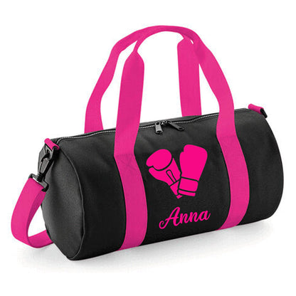 Personalised Boxing Gloves Barrel Bag 12L - With Name