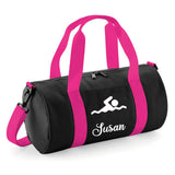 Personalised Swimming Barrel Bag | Kids Sports Holdall with Name