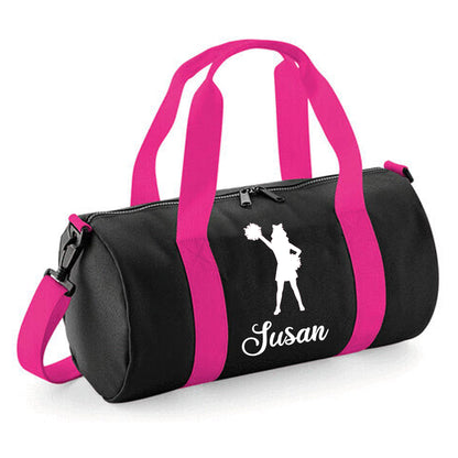 Personalised Cheerleader Design Barrel Sports Bag with Name