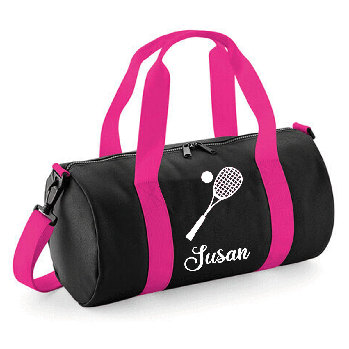 Personalised Squash Bag | Kids Barrel Holdall with Name