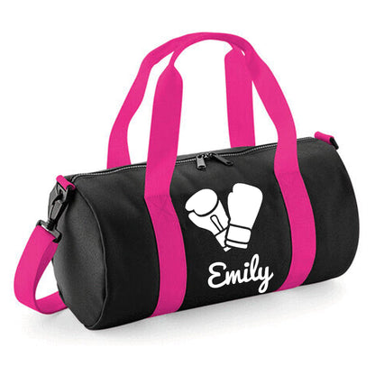 Personalised Boxing Gloves Barrel Bag 12L - With Name