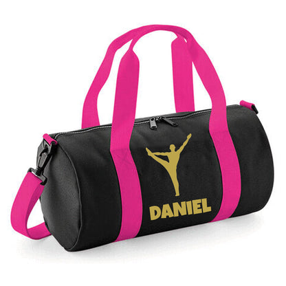 Personalised Male Gymnast Barrel Bag with Boys Name