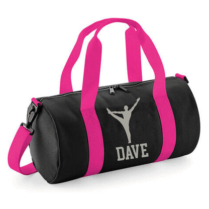 Personalised Male Gymnast Barrel Bag with Boys Name