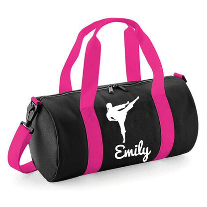 Personalised Karate Kick Design Barrel Bag for kids